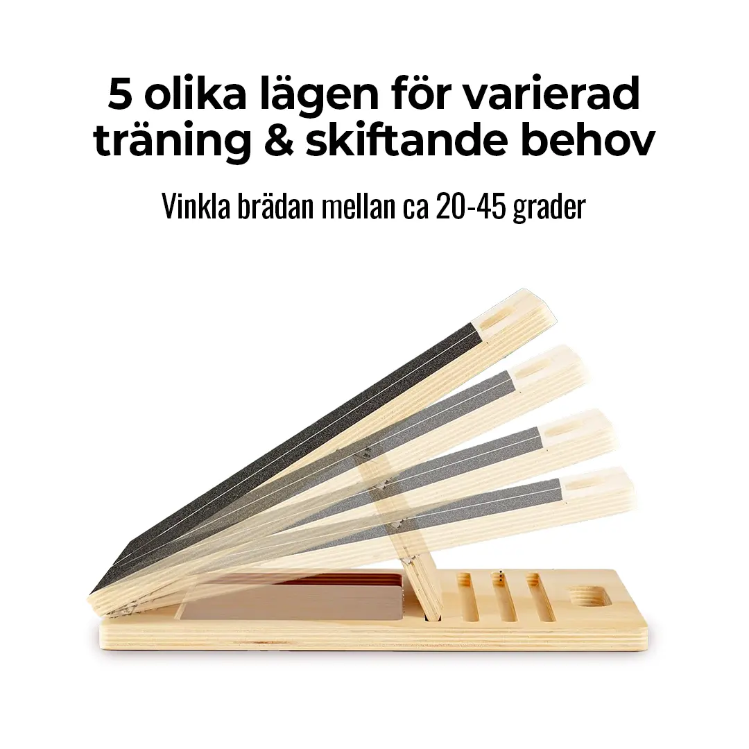 Vilken lutning är bäst på en slant board? 20°, 30°, 35°, 40° eller 45° – och hur kan de användas på olika sätt?